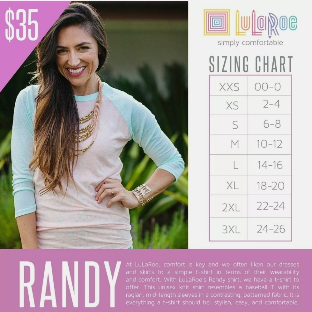 LuLaRoe Large Randy Top - Picture 7 of 7